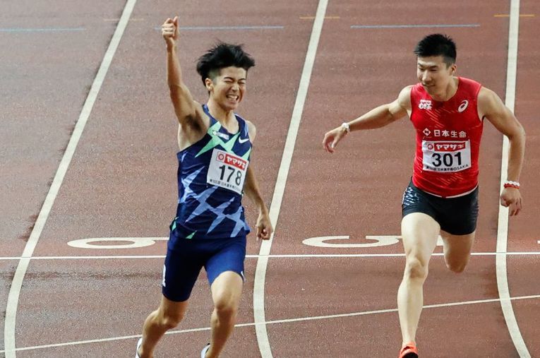日本選手権陸上男子100mを10秒15で制し、初の五輪切符を手に入れた多田修平 ／ photograph by Getty Images