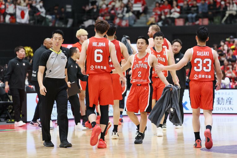 モンゴル、グアムと続いた2連戦に勝利し、来夏のアジア杯出場を決めたバスケ日本代表　©JIJI PRESS