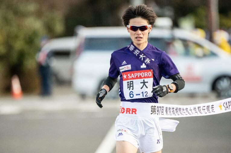 往路14位と大きく出遅れた明治大学。復路でも追い上げは厳しく、総合11位に終わった ／ photograph by Nanae Suzuki