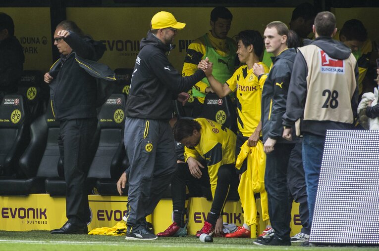 ドルトムント監督時代のユルゲン・クロップと香川真司（2015年） ©Takuya Sugiyama