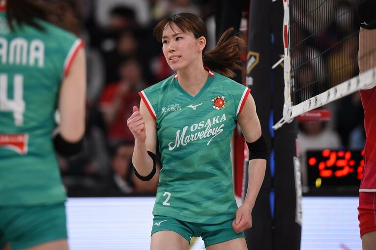 今シーズンは日本代表活動を辞退し、SVリーグ開幕に万全を期すアウトサイドヒッター林琴奈。11月で26歳になる　©︎OSAKA Marvelous