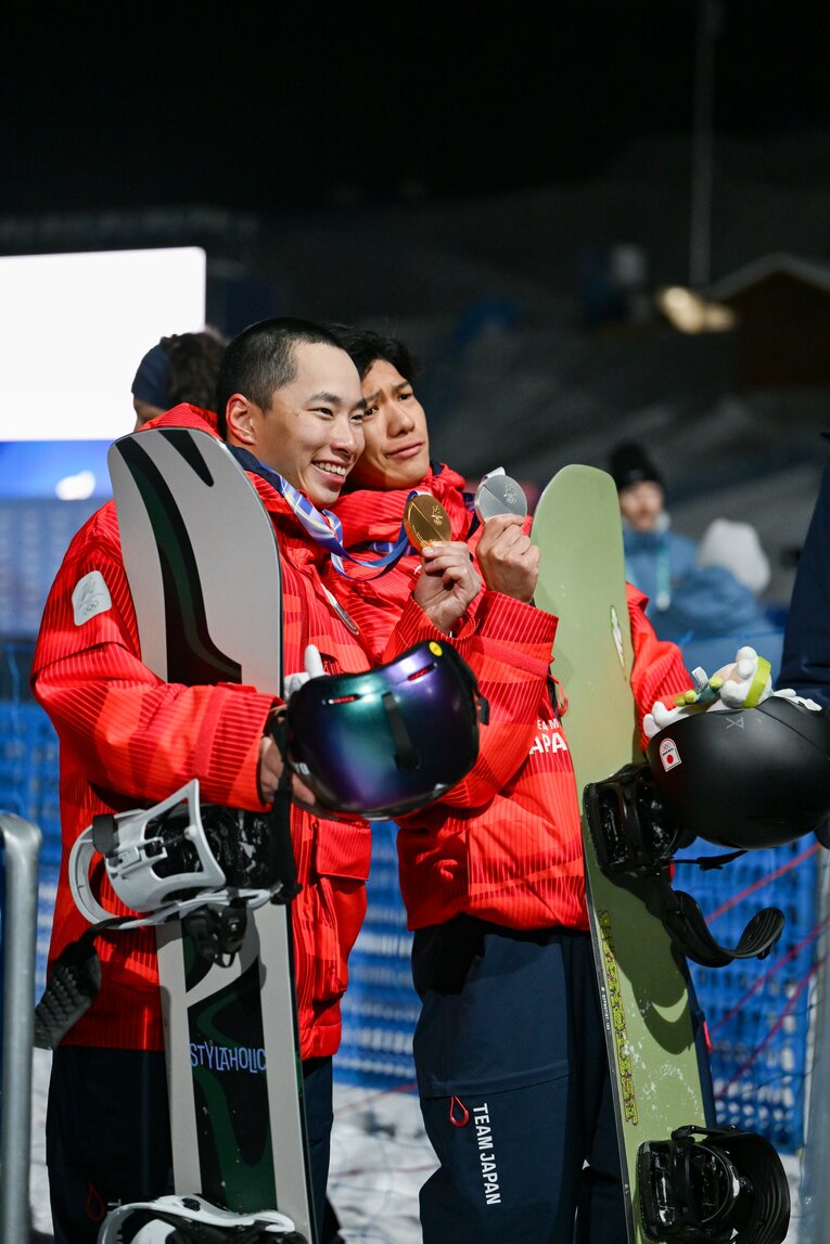 木村葵来が金メダル、木俣椋真が銀メダルを獲得した男子ビッグエア　©Nanae Suzuki／JMPA