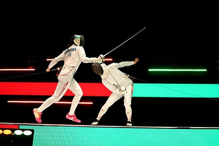 新しい施策を取り入れた女子エペ決勝　©Japan Fencing Federation