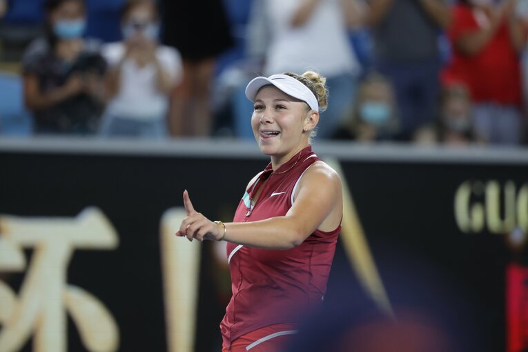 “シャラポワ2世”と将来を期待されていた元天才少女のアニシモワ。コーチであった父との突然の別れを乗り越えて、この全豪オープンで勝ち上がってきた　©Hiromasa Manno