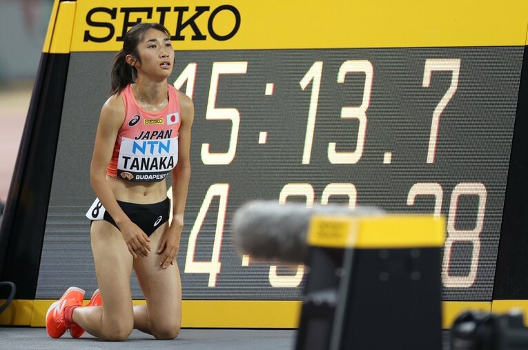 ブダペスト世界陸上5000ｍで15秒近く日本記録を更新し8位入賞した田中希実。なぜ彼女は世界の舞台でラストの「勝負の場」に残れるのだろうか ／ photograph by Getty Images