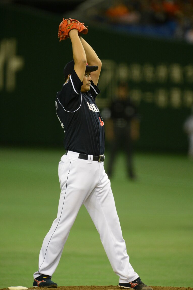 中日時代の山本昌。豪快なワインドアップで50歳まで現役を続けた　©Naoya Sanuki