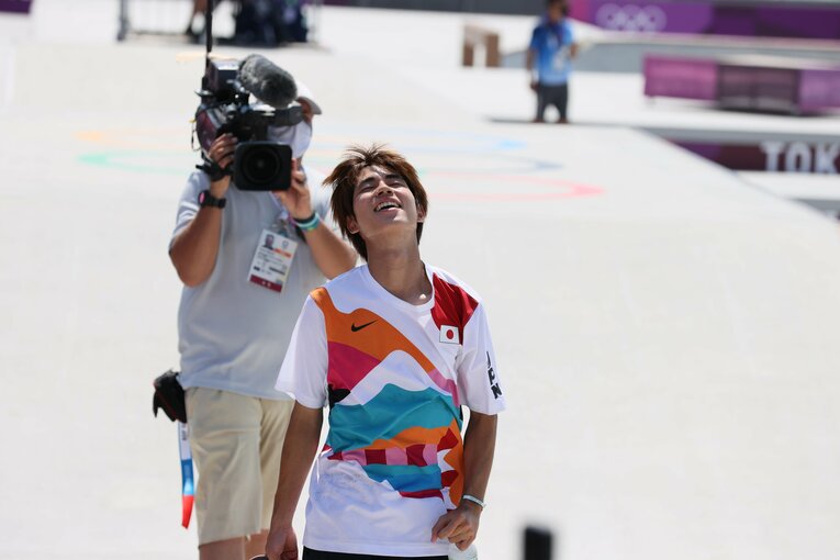 東京五輪で金メダルを獲得した堀米雄斗　©JMPA