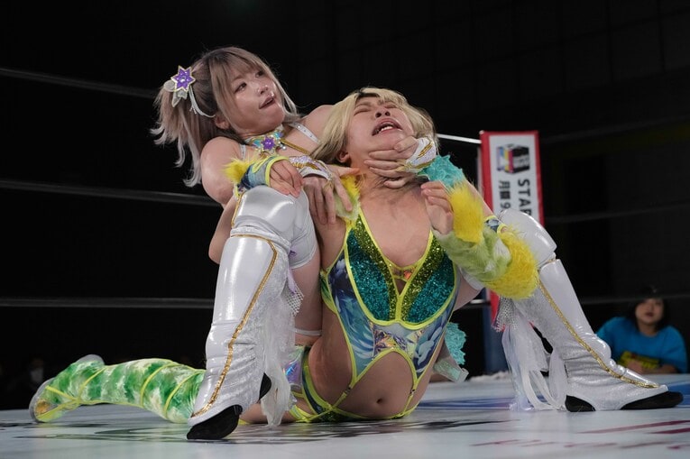 羽南とシングルで対戦した中野たむ。4月13日、アクトシティ浜松　©Essei Hara