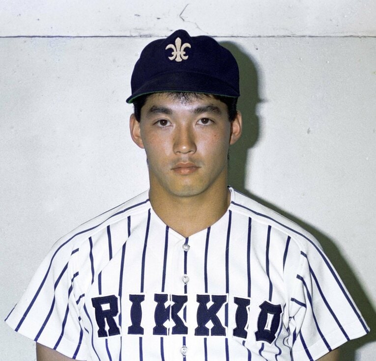 立教大時代の長嶋一茂。1984年に入学。四番打者として4年時には春・秋と2期連続で六大学ベストナインに　©KYODO