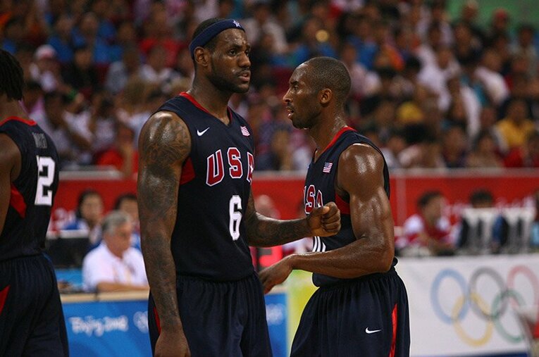 レブロン・ジェイムス＆コービー・ブライアント ／ photograph by Naoki Ogura/JMPA