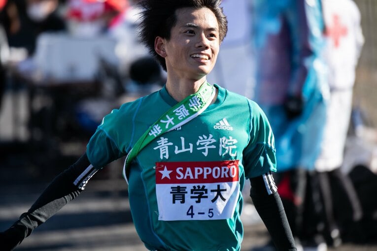 5区を走った若林（1年）は1:10:46で区間3位に入った　©Nanae Suzuki