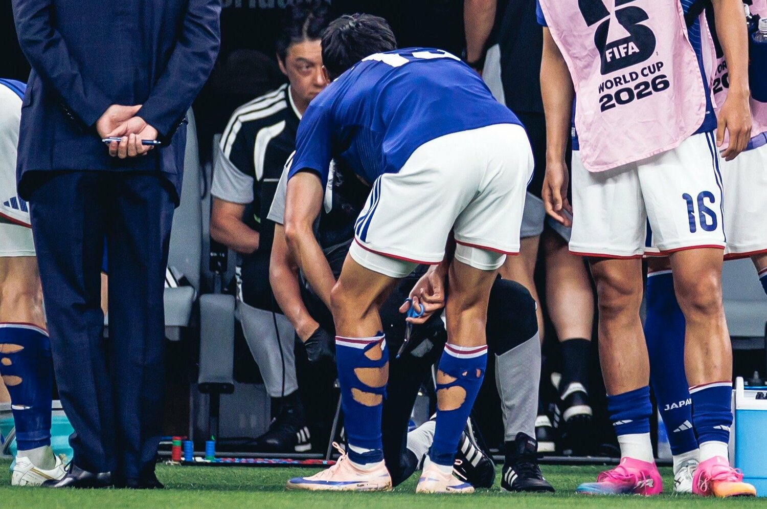 ハイドレーションブレークでの中村（写真は右に続きます）　©Kiichi Matsumoto/JMPA