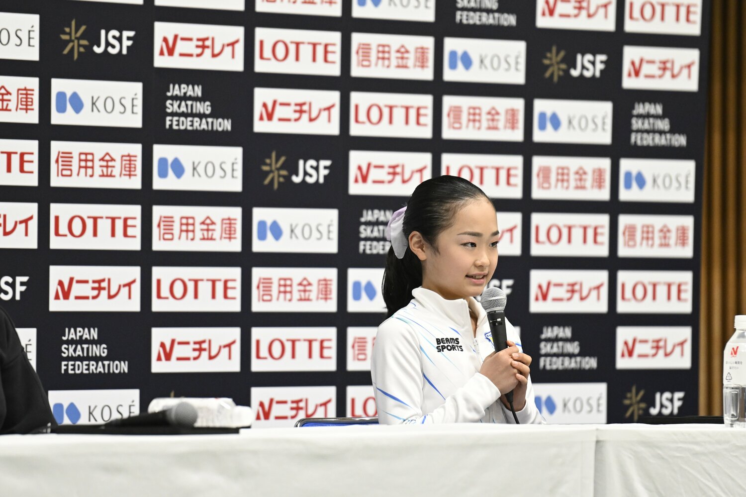 全日本選手権、表彰式後の記者会見 ©Asami Enomoto