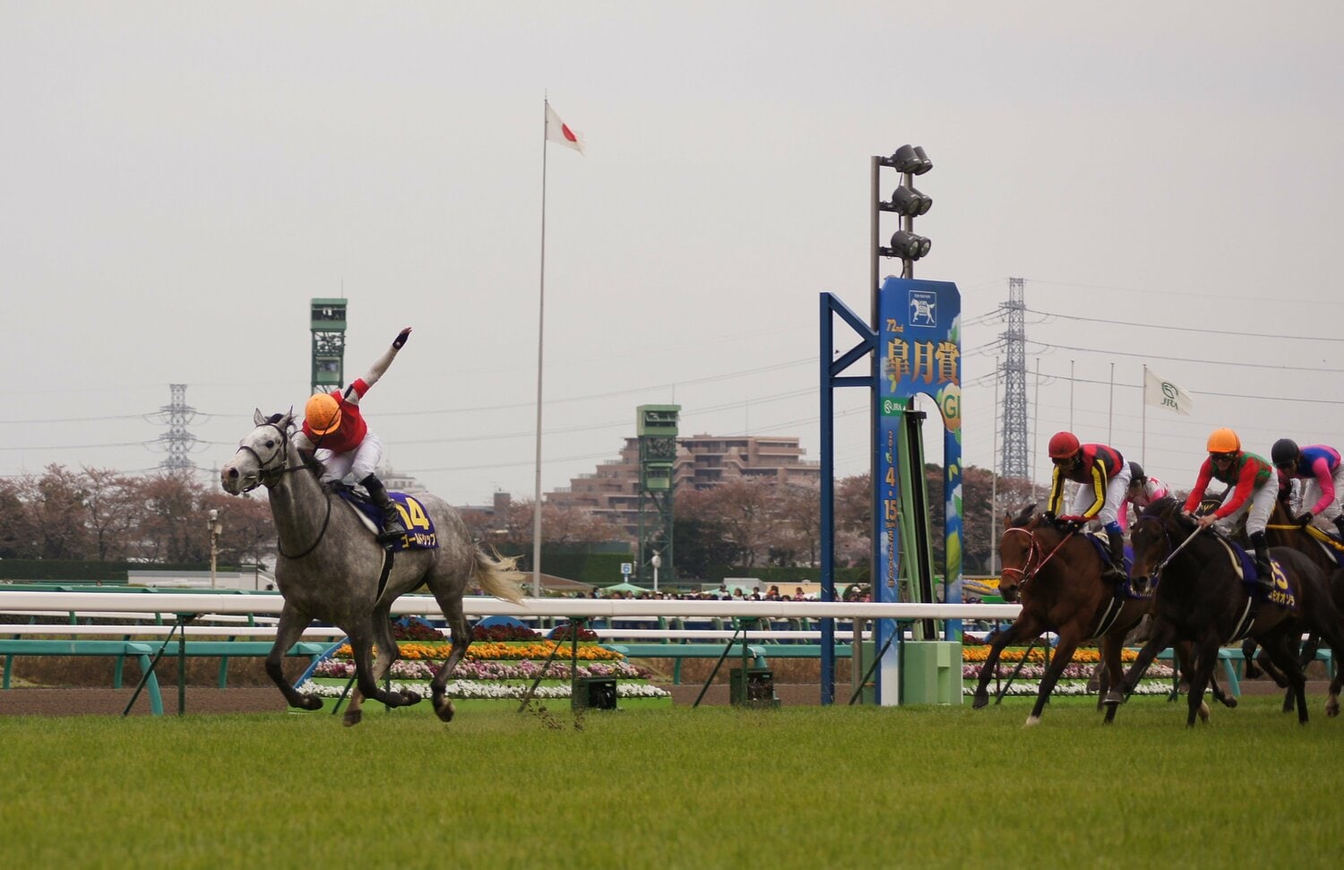 2着に2馬身半差をつける圧勝劇を見せたゴールドシップの皐月賞　©Satoshi Hiramatsu