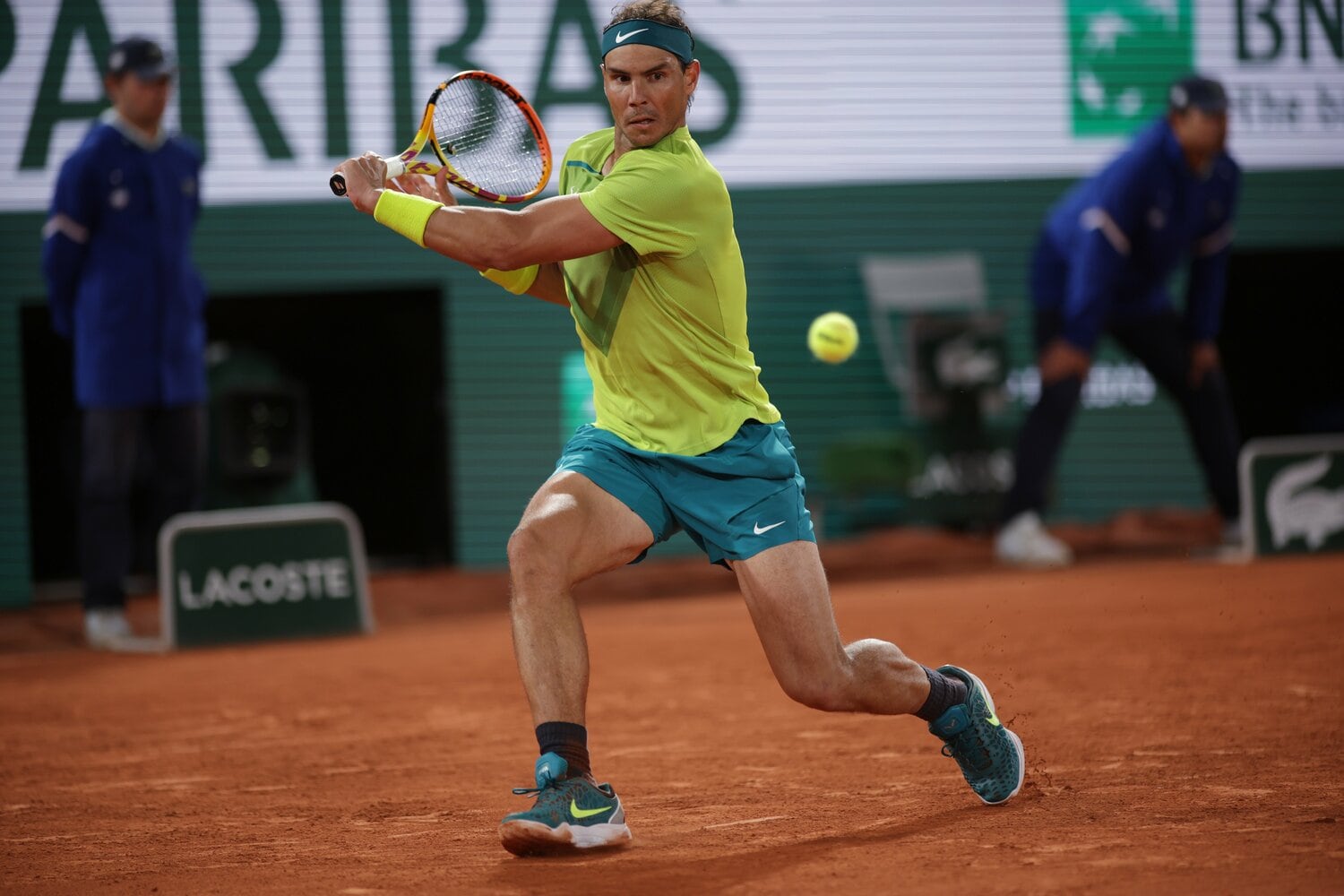 準決勝でズブレフと対戦したナダル。相手の途中棄権により不戦勝となり、2年ぶり14度目の優勝にあと一勝と迫っている（写真は準々決勝）　©Hiromasa Mano