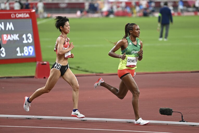 【東京五輪】1万ｍで7位に入り、日本勢25年ぶりの五輪入賞を果たした廣中　©JMPA