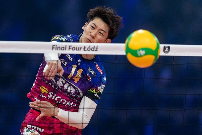 チームトップの得点を叩き出し、CL優勝に貢献した石川祐希　©︎Foto Olimpik/NurPhoto via Getty Image