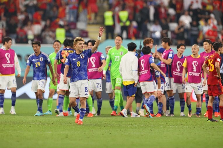 スペイン戦終了後　©Kaoru Watanabe／JMPA