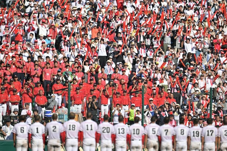 2023年、夏の甲子園でベスト8進出を果たしたおかやま山陽　©Hideki Sugiyama