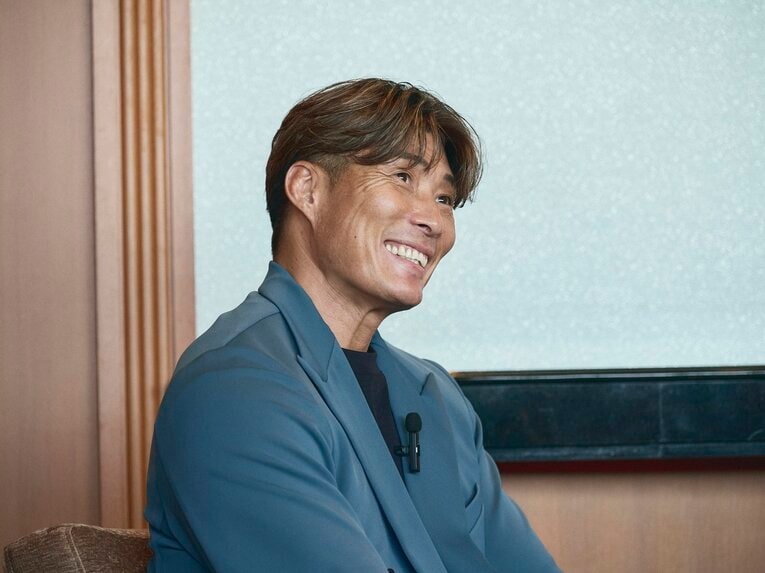 ドジャースタジアムを思い描く糸井さん　©︎Yuki Suenaga