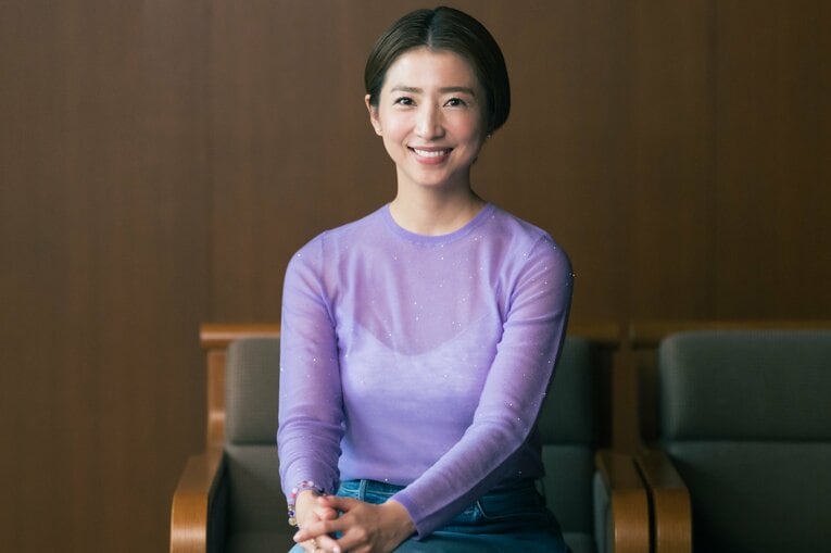 今季からロッテ・美馬学コーチの妻で女優のアンナさん　©Miki Fukano