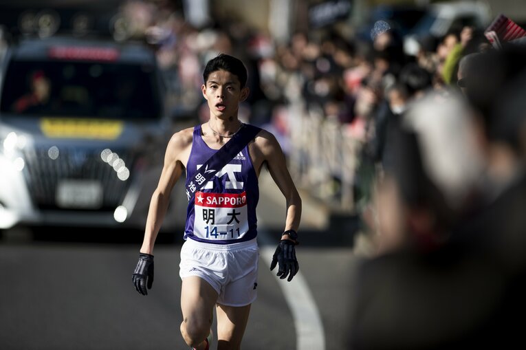 相澤と同じ2020年の箱根では阿部も7区で区間新記録。この記録は現在も更新されていない　©Yuki Suenaga