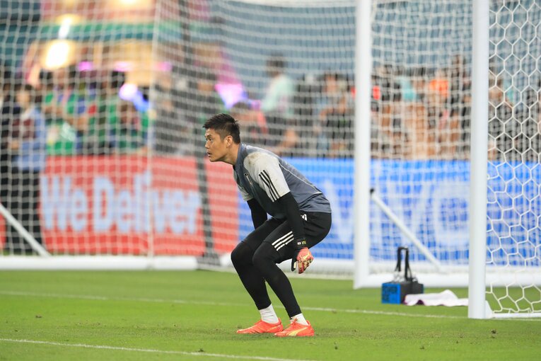 スペイン戦前の練習　©Kazuo Fukuchi／JMPA