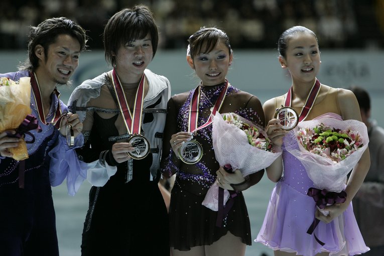 2006フィギュアスケート　ジャパンオープン （左から）高橋大輔、本田武史、安藤美姫、浅田真央　(C)Takuya Sugiyama