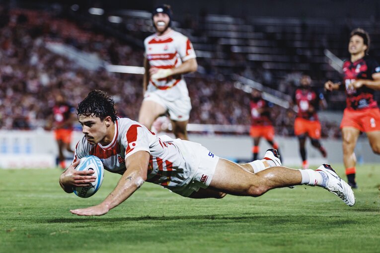 パシフィックネーションズカップ全試合でトライを奪ったCTBディラン・ライリー（27歳）　©︎Kiichi Matsumoto