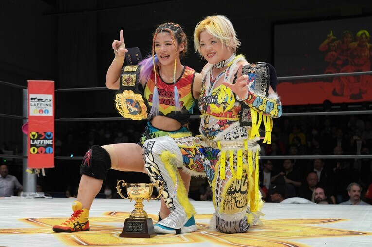 山岡聖怜と高橋奈七永のツインスター王者組　©Essei Hara