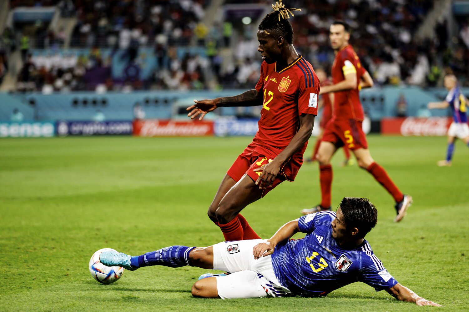 カタールW杯のスペインvs日本　©Kiichi Matsumoto/JMPA