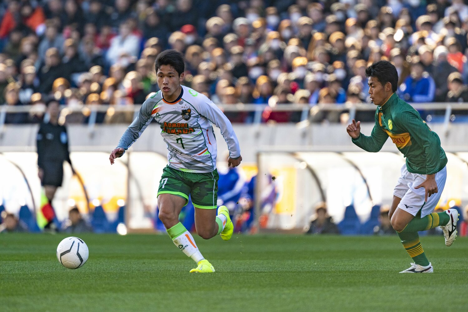 第98回大会決勝での松木。当時1年生ながらレギュラーだった ©Takuya Sugiyama