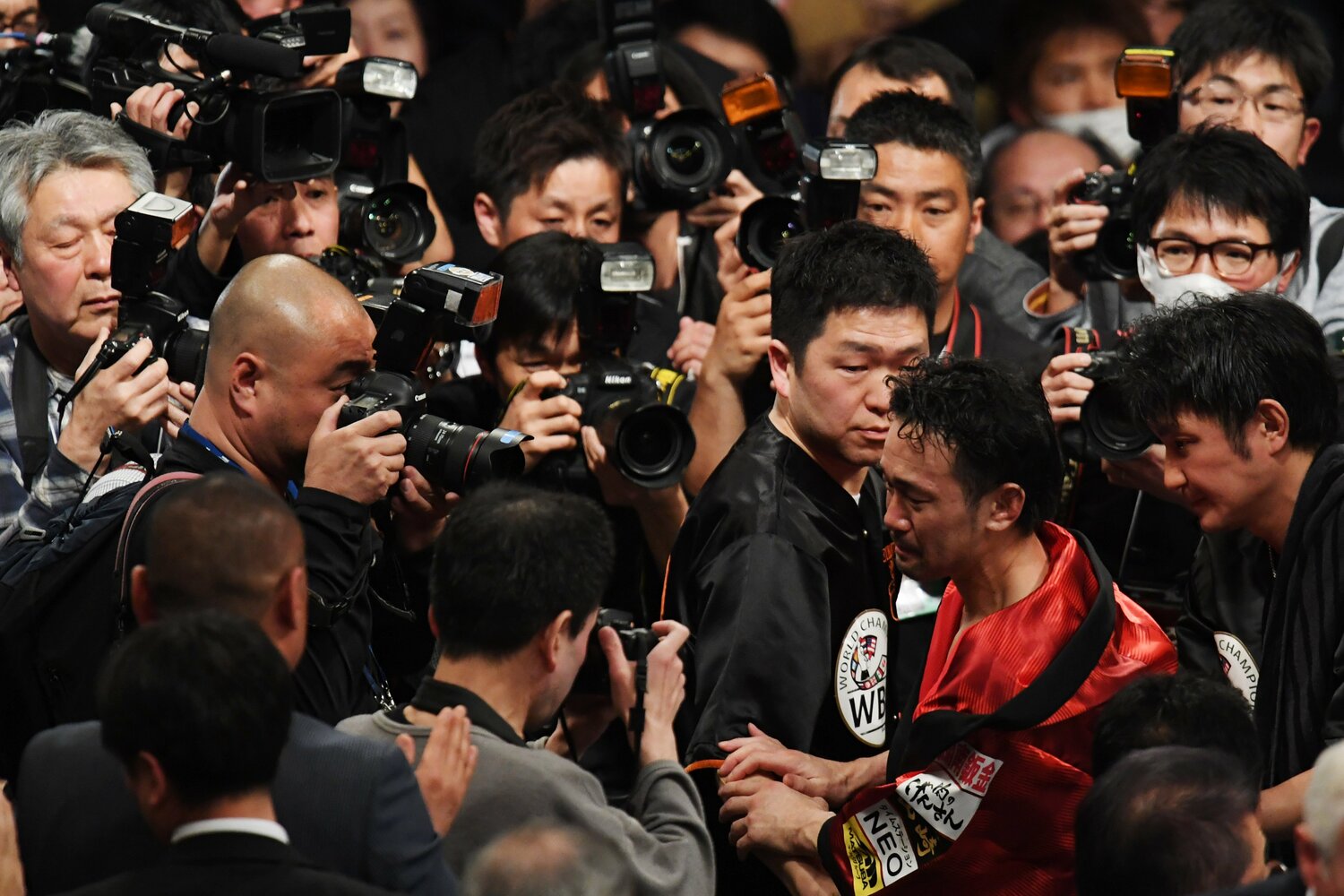 2018年3月1日、両国国技館。ネリとの再戦に敗れ、リングを去る山中慎介　©Getty Images