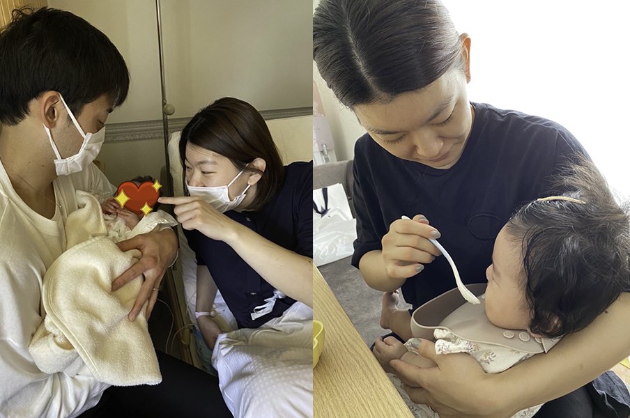 今年2月に第一子を出産（本人提供）