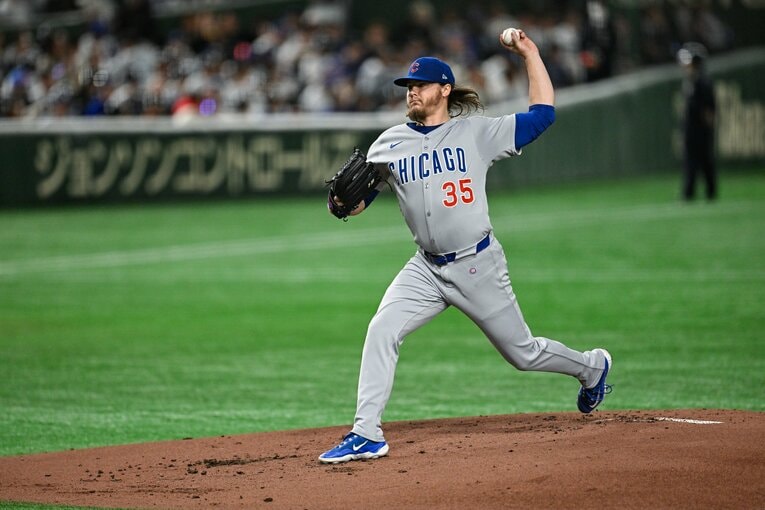 今永と仲良しのカブス同僚ジャスティン・スティール。開幕第2戦で先発していた ©Nanae Suzuki 