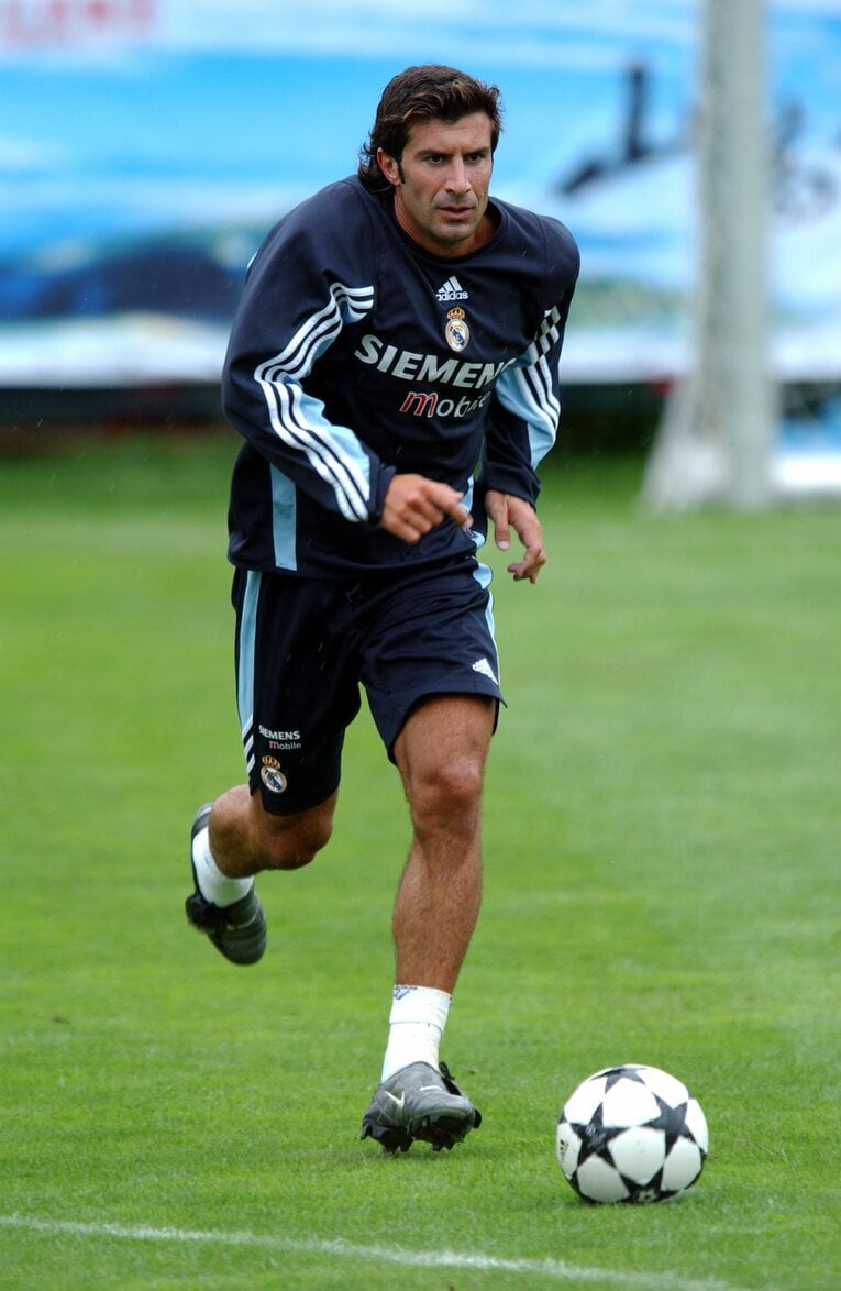 練習中のフィーゴ（2003年）　©︎Takuya Sugiyama