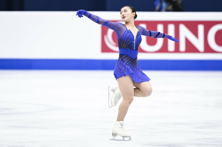 フリーの演技を行う坂本　©Asami Enomoto