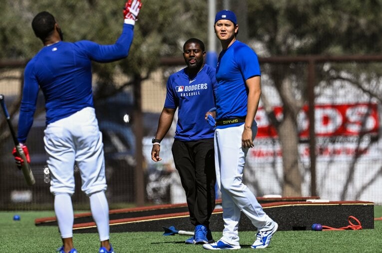 【翔平のカラダはいつから大きくなった？】2025年のスプリングトレーニング時。全3枚の1枚目　©Nanae Suzuki