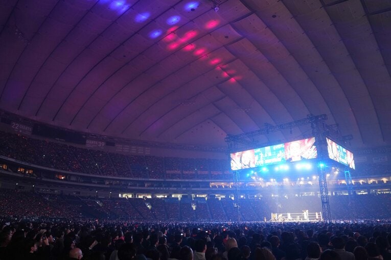 棚橋弘至の引退試合は超満員の東京ドームで行われた　©Masashi Hara