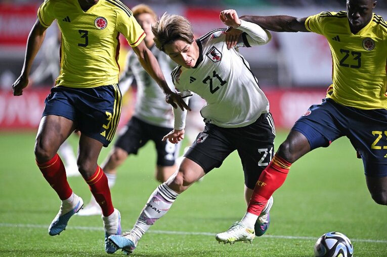 日本代表での初ゴールがなかなか決まらない上田綺世だが、「苦しいとは感じていないです。これもキャリアの一環」と前を向いた ／ photograph by Takuya Kaneko/JMPA