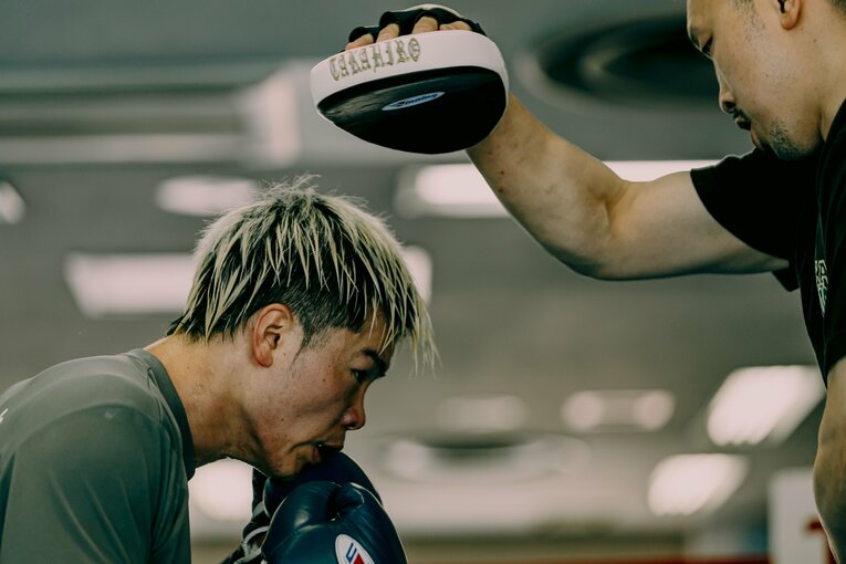 那須川天心のミット打ち（2024年5月撮影）©Kiichi Matsumoto