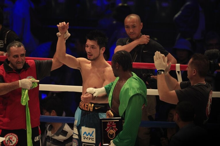 2017年10月、村田諒太はアッサン・エンダムとのリマッチを制し、WBA世界ミドル級王座に輝いた　©Tadashi Shirasawa