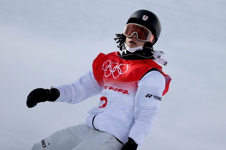 THA BLUE HERBの楽曲に背中を押され、3本目で「トリプルコーク1440」を含む完璧なランを決めた平野歩夢。みごと逆転で金メダルに輝いた　©Getty Images