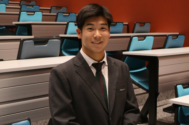 投手挑戦から数カ月で150キロをマークした兵庫・滝川高校の新井瑛太（18歳）。スカウトの評価も高く、本人もプロ志望だったが…？　©Fumi Sawai