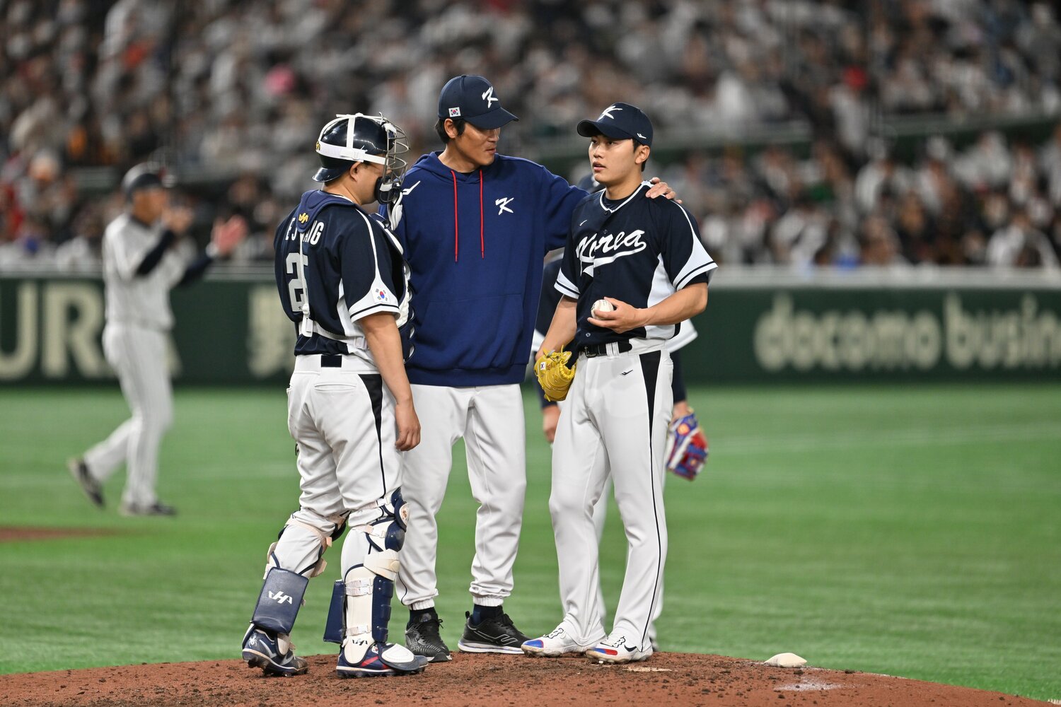 昨年のWBC、日本を相手に韓国は10投手をつぎ込み13失点と、投手という課題が浮き彫りになった　©Naoya Sanuki