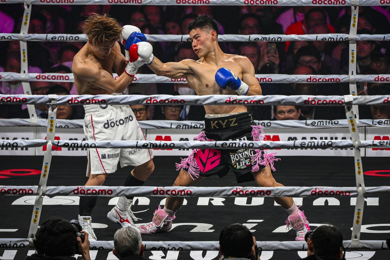 キム・イェジュンのパンチを被弾する場面もあった　©Takuya Sugiyama