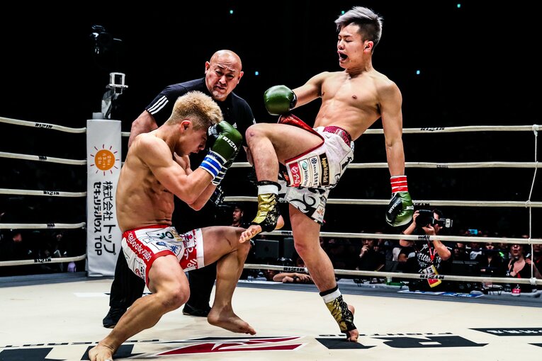 キックボクシングルールのワンナイトトーナメントで優勝した那須川。翌2018年9月には堀口とのドリームマッチが実現した　©RIZIN FF Susumu Nagao