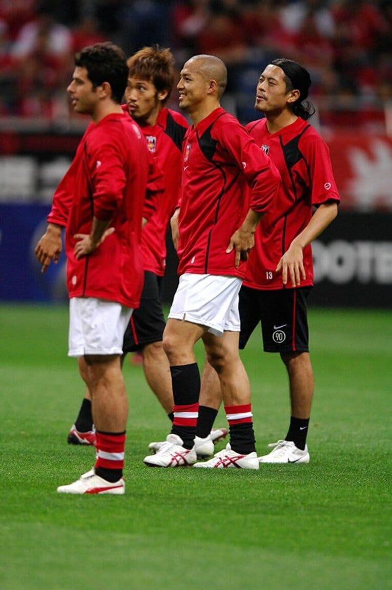 左からポンテ、阿部勇樹、小野伸二、鈴木啓太　©Takashi Shimizu