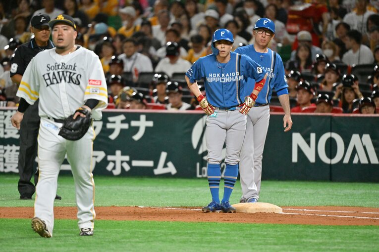 CSファイナル第3戦、代走で登場した日本ハム・五十幡亮汰　©Hideki Sugiyama