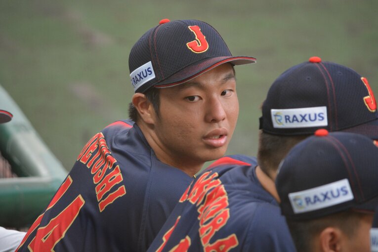 U-18日本代表の一員として沖縄に「凱旋」した末吉良丞　©Takarin Matsunaga